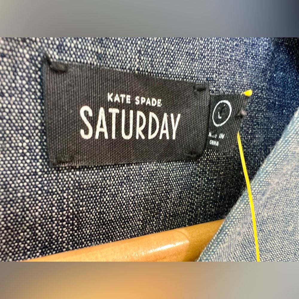 KATE SPADE | Denim NWT Saturday Panel V-Neck Shift Dress | Size L - Picture 7 of 11